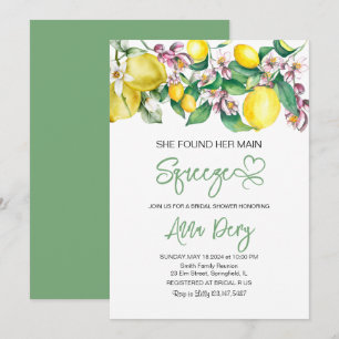 Invitación Ella encontró la ducha de novia de vegetación de s