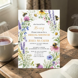 Invitación Ella encontró su Baby Shower de Honey Wildflower 