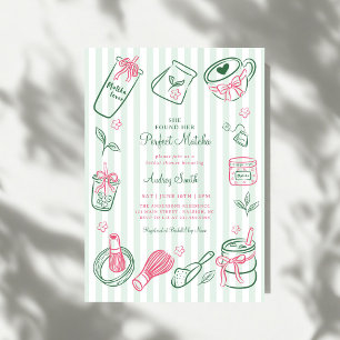 Invitación Ella Encontró Su Boda de Té Verde Matcha Perfecta