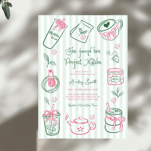 Invitación Ella Encontró Su Boda de Té Verde Matcha Perfecta