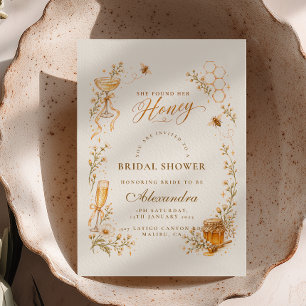 Invitación Ella Encontró Su Champán Floral De Miel