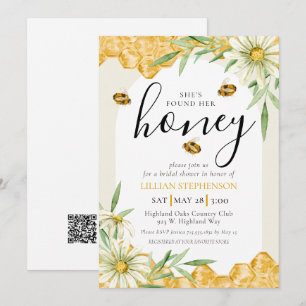 Invitación Ella Encontró Su Código QR para la Fiesta de Despe