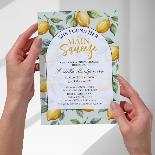 Invitación Ella Encontró su Despedida de Soltera Main Squeeze (She Found Her Main Squeeze Bridal Shower Invitations
)