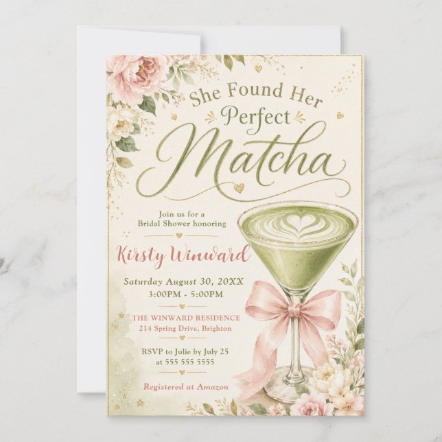 Invitación Ella Encontró su Despedida de Soltera Perfecta con (Anverso)