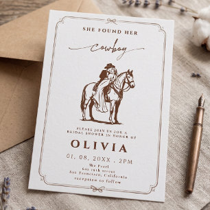 Invitación Ella Encontró su Despedida de Soltera Vaquera West
