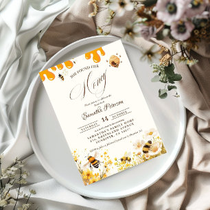 Invitación Ella encontró su ducha de novia abeja miel