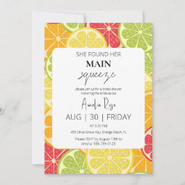 Invitación ella encontró su ducha de novia exprimida principa