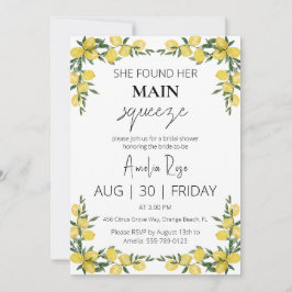 Invitación ella encontró su ducha de novia exprimida principa