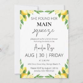 Invitación ella encontró su ducha de novia exprimida principa