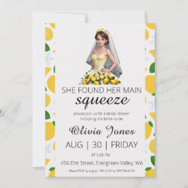 Invitación ella encontró su ducha de novia exprimida principa