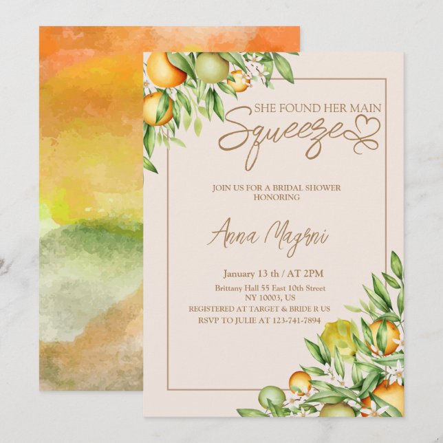 Invitación Ella Encontró Su Fiesta de Despedida de Soltera Pe (Anverso / Reverso)