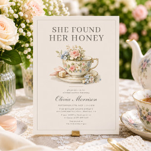 Invitación Ella Encontró Su Fiesta de Té de Miel Floral Despe