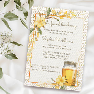 Invitación Ella Encontró Su Lluvia de Boda Amarilla Floral