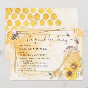 Invitación Ella Encontró Su Lluvia De Flores De Abejas Para D