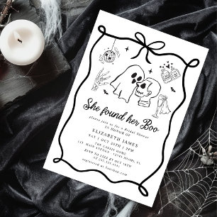 Invitación Ella Encontró Su Novio Fantasma Floral Ducha de No