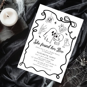 Invitación Ella Encontró Su Novio Fantasma Floral Ducha de No