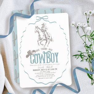 Invitación Ella Encontró Su Vaquero Dusty Blue Despedida de S