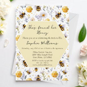 Invitación Ella Encontró Sus Abejas Florales Bridal Shower