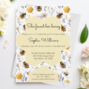 Invitación Ella Encontró Sus Abejas Florales: Bridal Shower