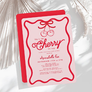 Invitación Ella es el Baby Shower de Cherry on Top Hand