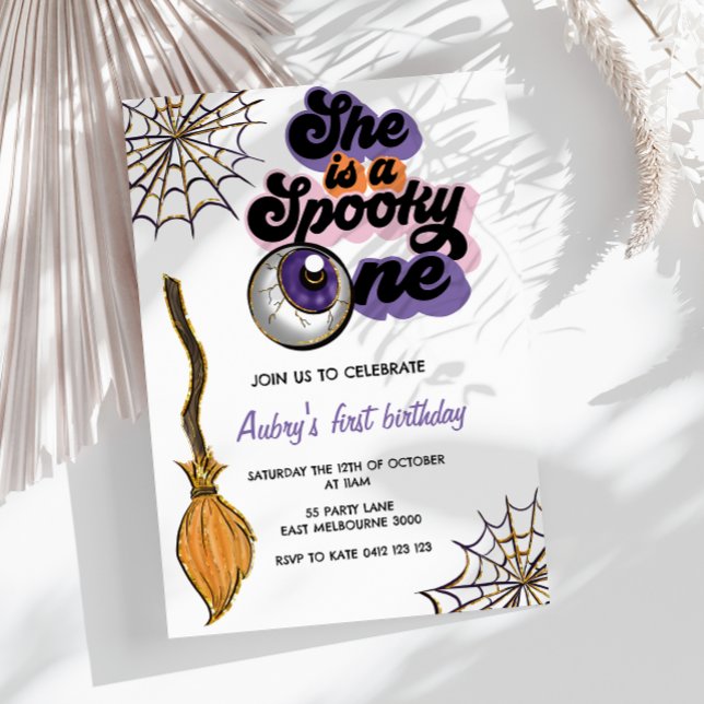 Invitación Ella Es Famosa Un Primer Cumpleaños De Halloween (Subido por el creador)