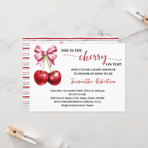 Invitación Ella es la Baby Shower de la Coquette Top Pink