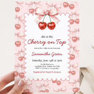 Invitación Ella es la Cereza de la Cima Baby Shower