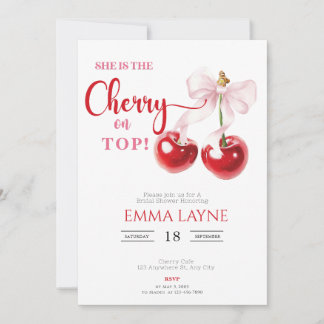 Invitación Ella es la cereza de la Coquette Bridal Shower in