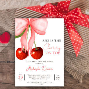 Invitación Ella es la Cereza en la Parte Superior Coquette Bo