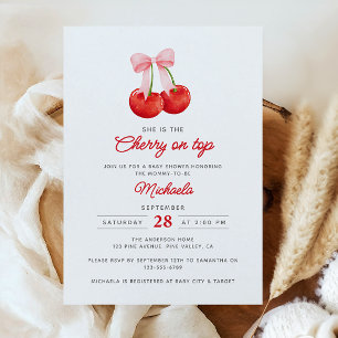 Invitación Ella es la guinda del pastel Aquarela Baby Shower