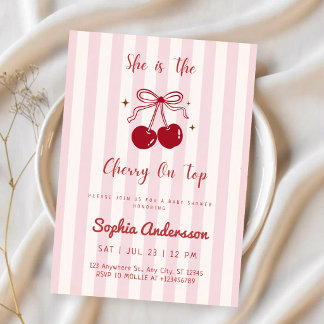 Invitación Ella es la Guinda en la Parte Superior Baby Shower