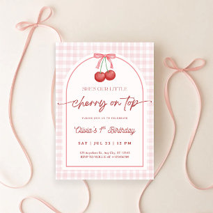 Invitación Ella es la Guinga de la Cereza en la Cima para el