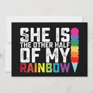 Invitación Ella Es La Otra Mitad De Mi Gay Lesbiana Arcoiris