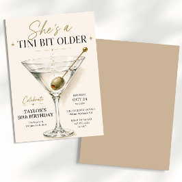 Invitación Ella es un poco mayor Cumpleaños Martini