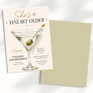 Invitación Ella es un poco mayor Martini 50 cumpleaños