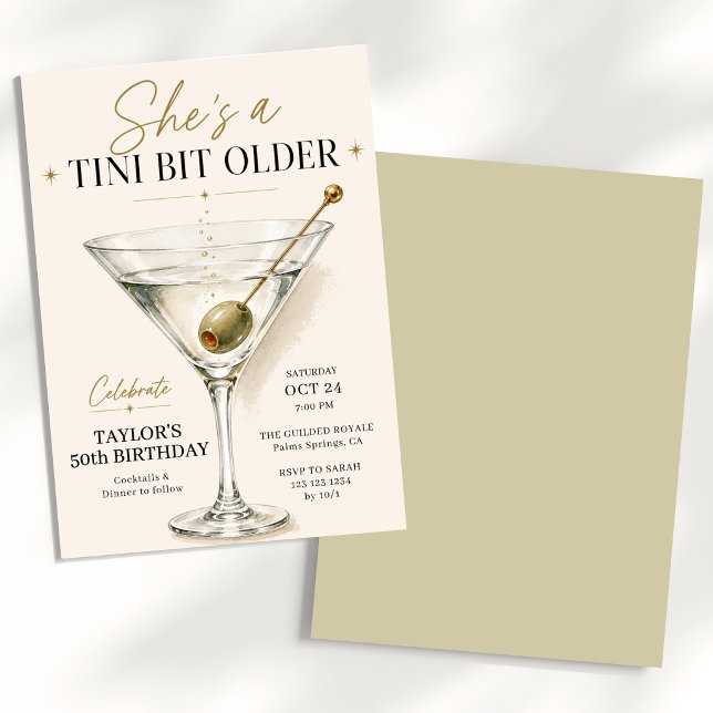 Invitación Ella es un poco mayor Martini 50 cumpleaños (Subido por el creador)