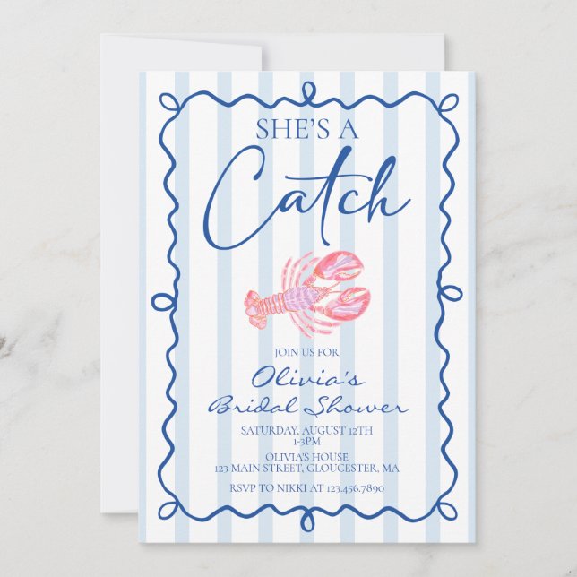 Invitación Ella es un Tesoro Despedida de Soltera Preppy Cost (Anverso)