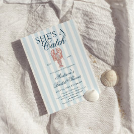 Invitación Ella es una captura Ducha Nupcial Langosta Azul Ra