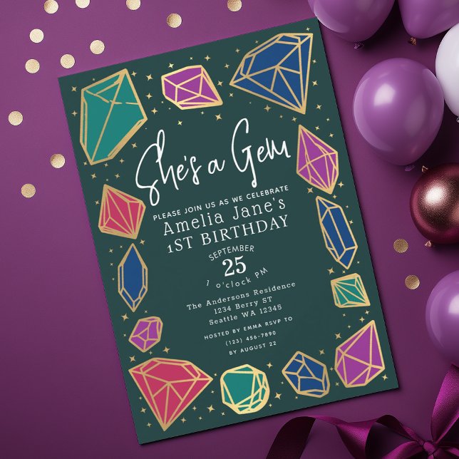 Invitación Ella es una chica de Gem Crystals Gemstone (Subido por el creador)