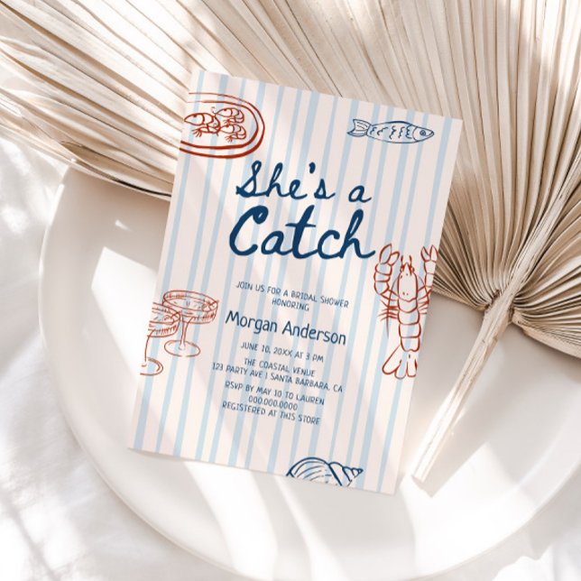 Invitación Ella es una ducha de novias costera atractiva (Subido por el creador)