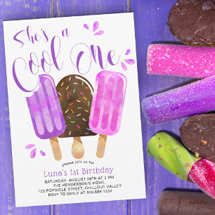 Invitación Ella es una Fresca Cumpleaños de helado en palito
