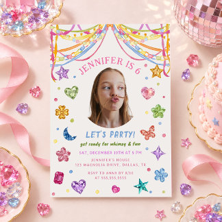 Invitación Ella Es Una Gema Cumpleaños Colorido Foto