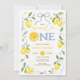 Invitación Ella es una Primera Cumpleaños de Limón Verano Dul