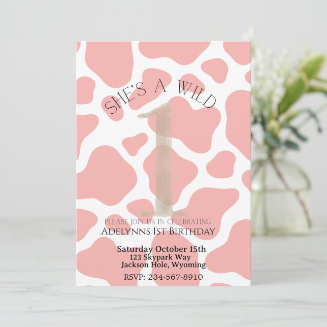 Invitación Ella es una salvaje (Anverso de pie)