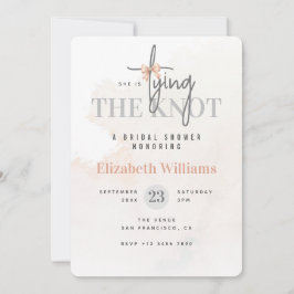 Invitación Ella Está Amarrando La Ducha De Novias Rosadas De 