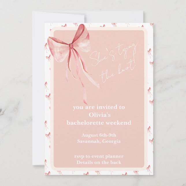 Invitación Ella está atando el nudo (Anverso)