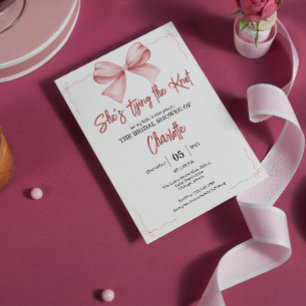 Invitación ella está atando el nudo Fiesta de Despedida de So