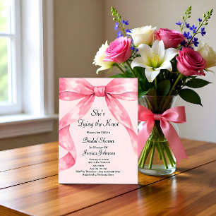 Invitación Ella está Atando el Nudo Rosa Arco Despedida de So