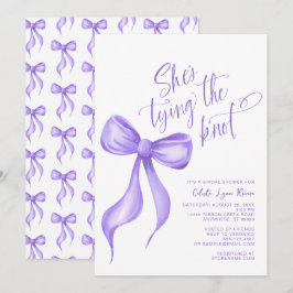 Invitación Ella está atando la ducha de novia morada Knot Pur