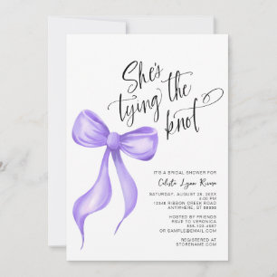 Invitación Ella está atando la ducha de novia morada Knot Pur